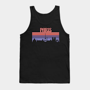 Paris City Skyline Sunset Tank Top